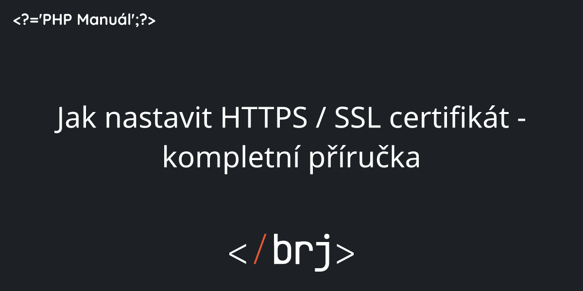 Jak nastavit certifikát?